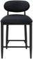 Riccio - Faux Leather Stool - Black Frame