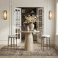 Ferro - Performance Fabric Upholstered Backless Bar Stool - Antique Brass