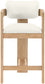 Sacha - Vegan Leather Upholstered Counter Stool With Natural Base