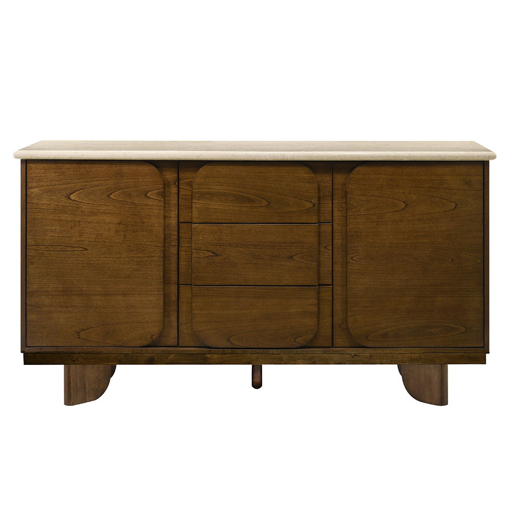 Kasha - Server With Marble Top Top - Vintage Oak