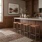 Entwine - Vegan Leather Upholstered Backless Counter Stool - Painted Brown