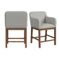 Glinda - Upholstered Fabric Counter Chair (Set of 2) - Brown / Light Gray