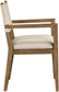 Avon - Linen Textured Performance Fabric Upholstered Dining Arm Chair