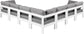 Nizuc - Outdoor Patio 7 Piece Modular Sectional With White Frame