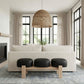 Woodcrest - Vegan Leather Upholstered Bench - Painted Natural Base