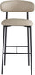 Lupita - Vegan Leather Upholstered Bar Stool (Set of 2) - Taupe / Matte Black