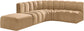 Arc - Velvet 5 Piece Corner Modular Sofa