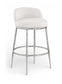 Ferro - Performance Fabric Upholstered Bar Stool - Antique Silver