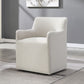 Cafell - Arm Chair With Swivel Casters - Cream