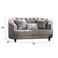 Saira - Loveseat With 3 Pillows - Light Gray Fabric