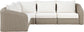 Seacrest - Olefin Water Resistant Fabric And Wicker 4 Piece Outdoor Patio Modular Sectional