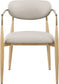 Ronda - Vegan Leather Upholstered Dining Arm Chair - Natural Legs