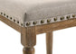 Farsiris - Counter Height Stool (Set of 2) - Beige Fabric & Weathered Oak