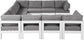 Nizuc - Outdoor Patio 10 Piece Modular Sectional With White Frame
