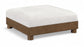 Turin - Chenille Fabric Upholstered Modular Ottoman - Walnut Base