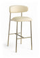 Lupita - Vegan Leather Upholstered Bar Stool (Set of 2) - Cream / Brushed Gold