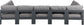 Nizuc - Outdoor Patio 7 Piece Modular Sectional With Gray Frame
