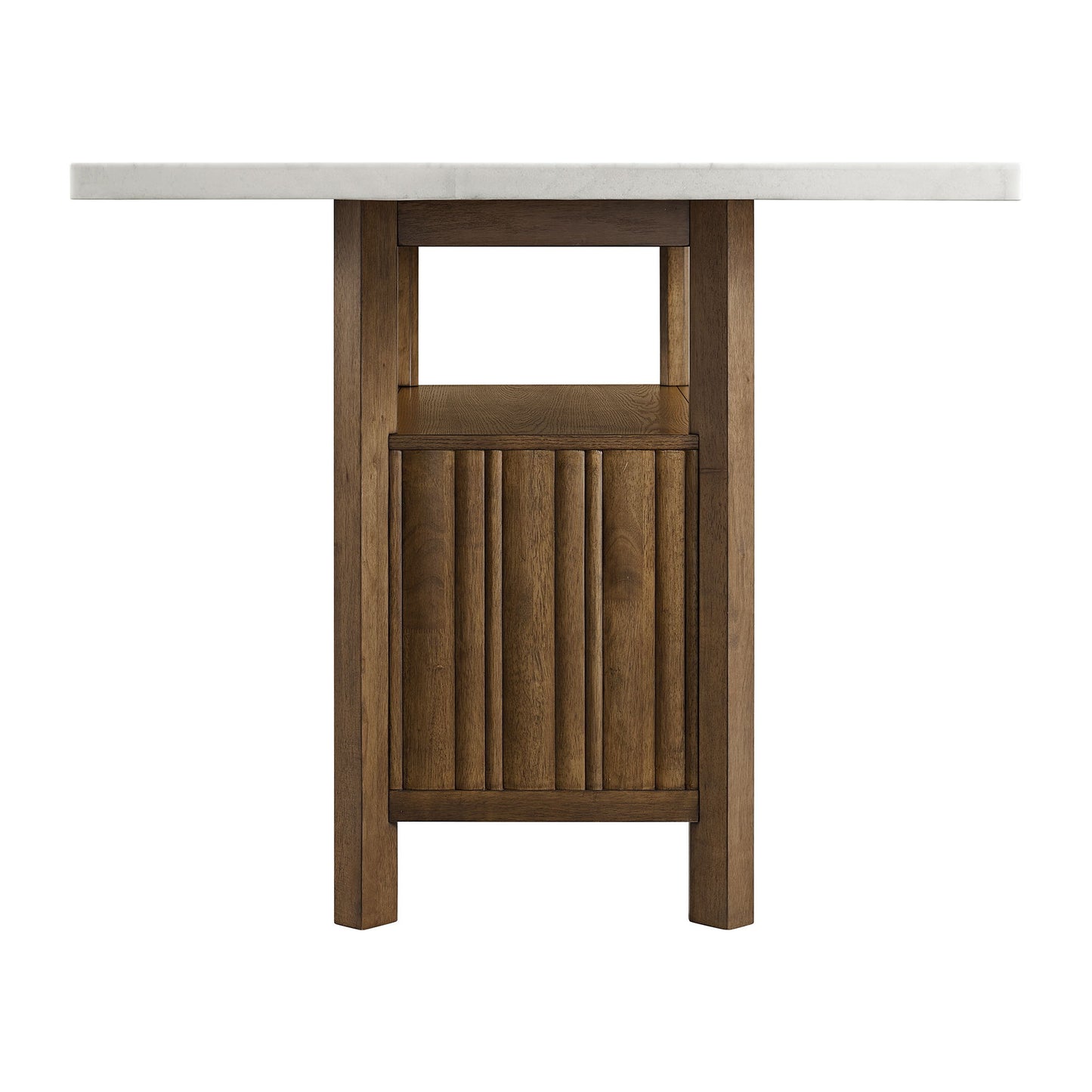Carmela - Rectangular Counter Table With Marble Top - Brown / White