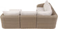 Seacrest - 123.25" Olefin Water Resistant And Wicker 5 Piece Outdoor Patio Modular Sectional