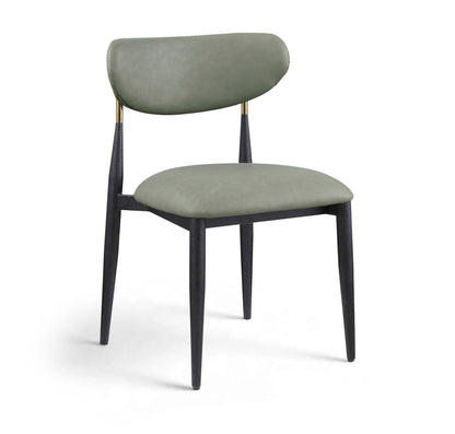 Ronda - Vegan Leather Upholstered Dining Side Chair - Black Legs