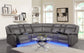 U36 - 3 Piece Power Reclining Sectional (2 Power) - Gray