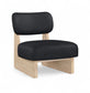 Vetra - Vegan Leather Upholstered Accent Chair With Natural Base
