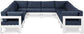 Nizuc - Outdoor Patio 10 Piece Modular Sectional With White Frame