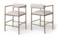 Axis - Linen Textured Beige Fabric Upholstered Counter Stool (Set of 2)