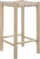 Entwine - Vegan Leather Upholstered Backless Counter Stool - Painted Natural