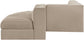 Rummi - Rounded Velvet Performance Fabric Upholstered 5 Piece Modular Sectional