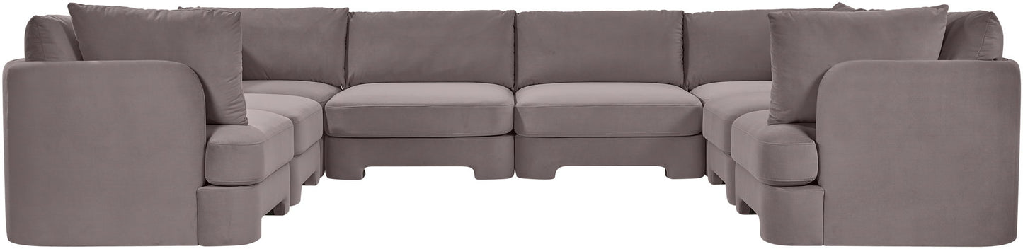 Hammond - Velvet Performance Fabric Upholstered 8 Piece U-Shaped Sectional