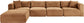 Shaggy - Fabric 5 Piece Modular Sectional With Ottoman