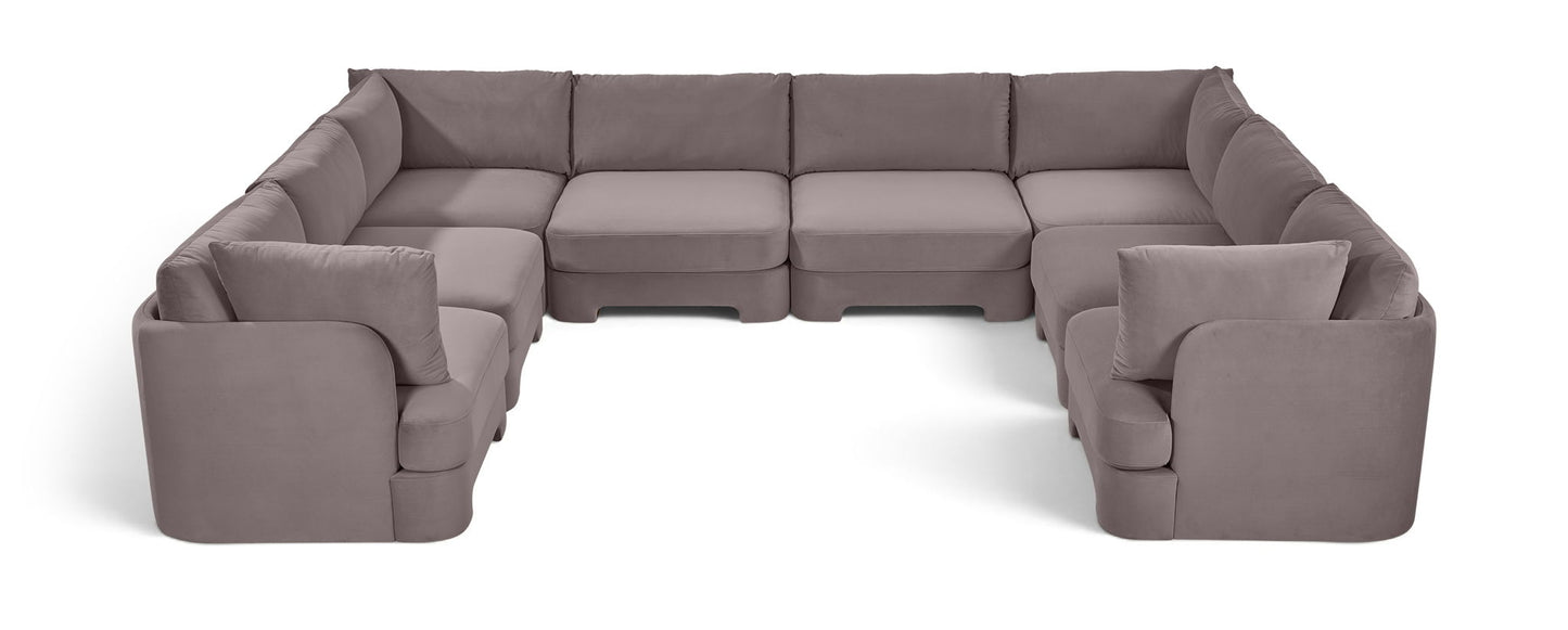 Hammond - Velvet Performance Fabric Upholstered 8 Piece U-Shaped Sectional