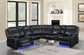 U35 - 3 Piece Power Reclining Sectional (2 Power) - Black