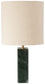 Vellum - Genuine Marble Base And Linen Textured Fabric Shade Table Lamp