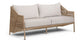 Coastline - Olefin Water Resistant Fabric And Wicker Outdoor Patio Loveseat - Beige