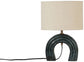 Lithos - Genuine Marble Base And Linen Textured Fabric Shade Table Lamp