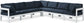 Nizuc - Outdoor Patio 7 Piece Modular Sectional With White Frame