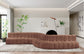 Arc - Faux Leather 8 Piece Curved Modular Sofa