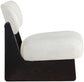 Vetra - Linen Textured Fabric Upholstered Accent Chair With Black Base