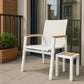 Nizuc - Outdoor Patio Dining Arm Chair With White Frame And Natural Arms (Set of 2)