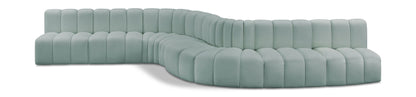 Arc - Faux Leather 8 Piece Curved Modular Sofa