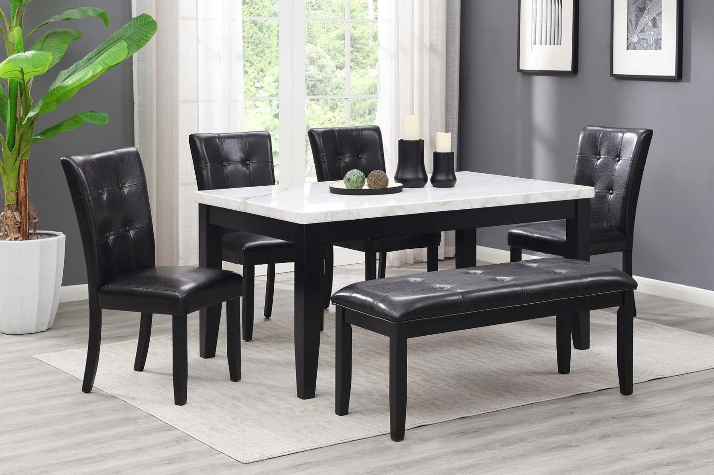 D127 - Marble Dining Table - White
