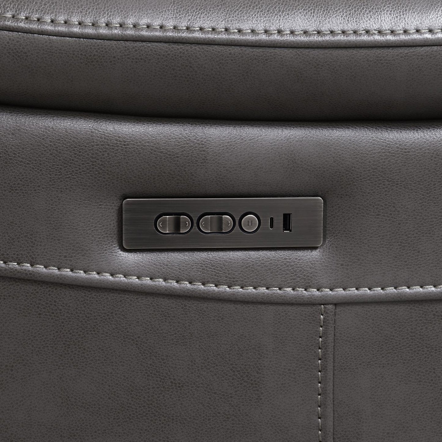 U108 - Gel Leather Reclining Chair - Gray