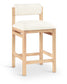 Roundhill - Faux Leather Counter Stool - Natural Frame