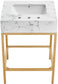 Marmo - Engineered Marble Bathroom Vanity With Gold Base