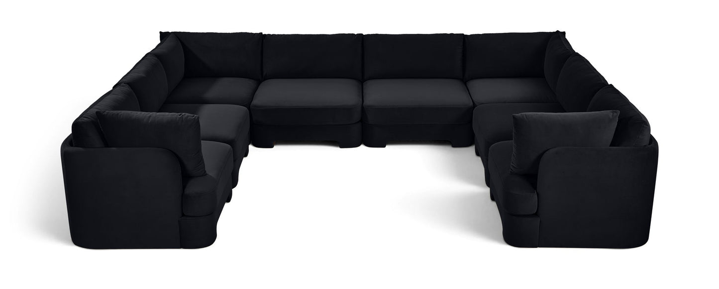 Hammond - Velvet Performance Fabric Upholstered 8 Piece U-Shaped Sectional