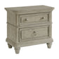 Whit-Ash - 2-Drawer Nightstand With USB - Light Gray