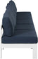 Nizuc - Outdoor Patio 5 Seat Modular Armless Sofa With White Frame