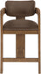Sacha - Velvet Stool With Brown Base